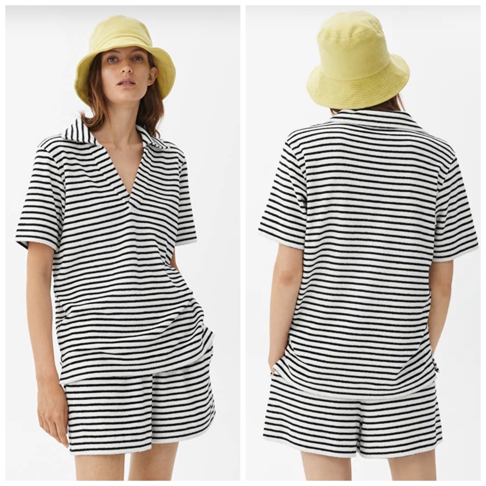 NWT Arket Terrycloth Polo Shirt and Shorts Beach Set - Picture 1 of 3